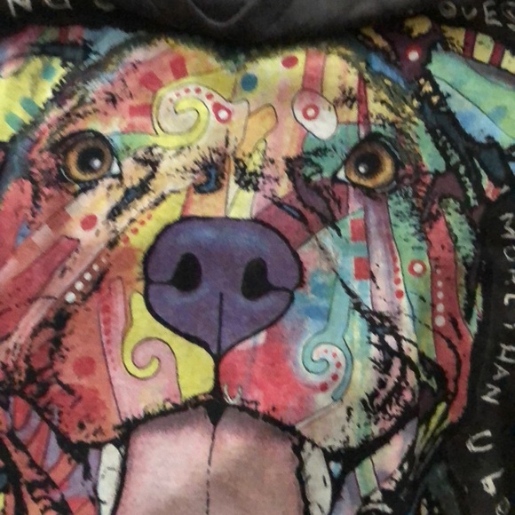 Adorable black cotton dog tee shirt medium - Picture 3 of 4